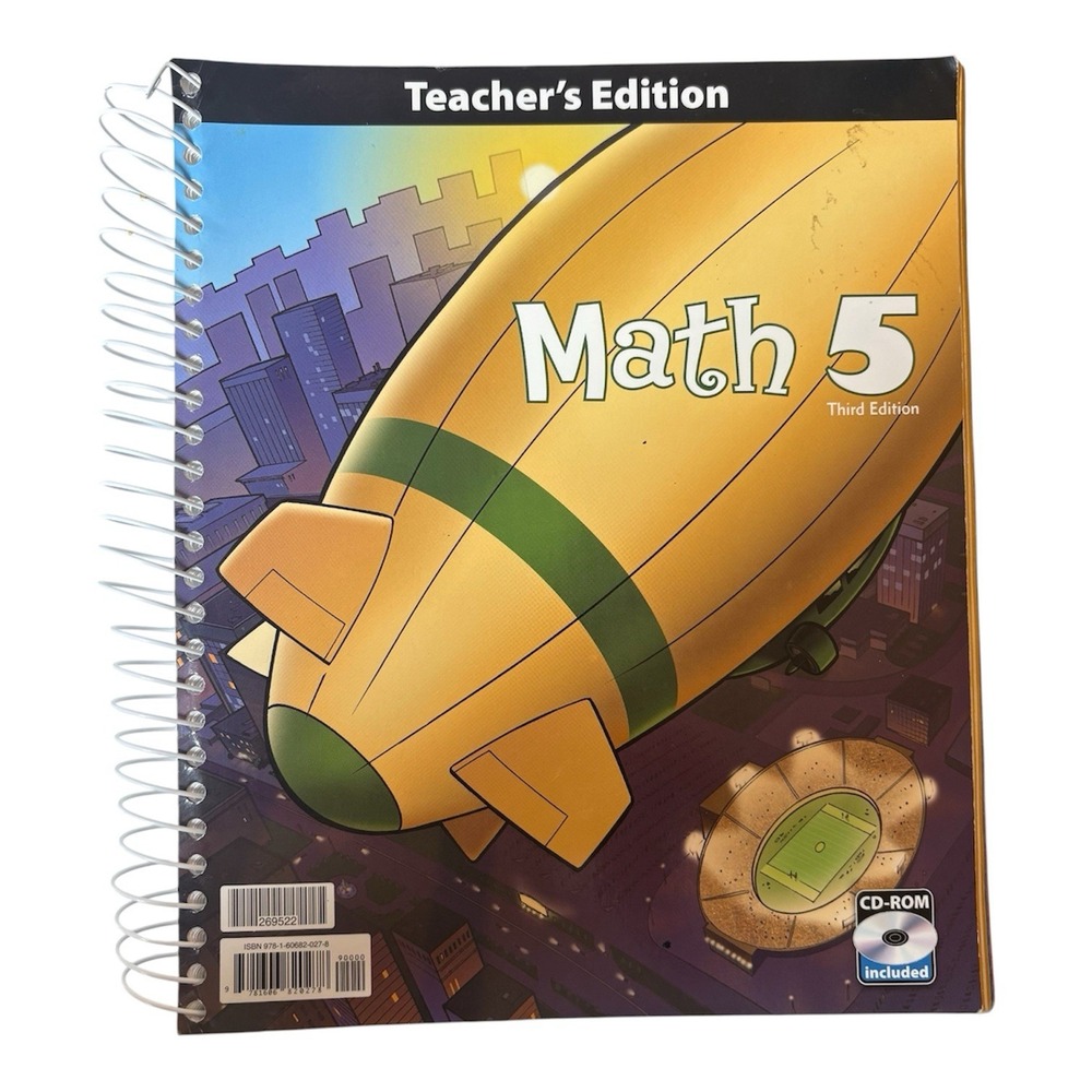 BJU Press Math 5 Teacher's Edition Third Edition CD Not Included